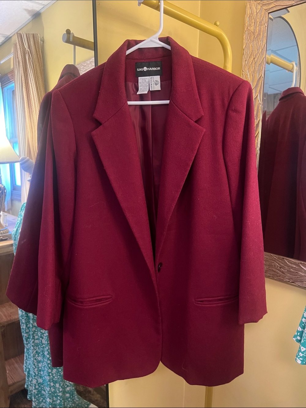 Sag Harbor Deep Burgundy Oversized Blazer 100% wool